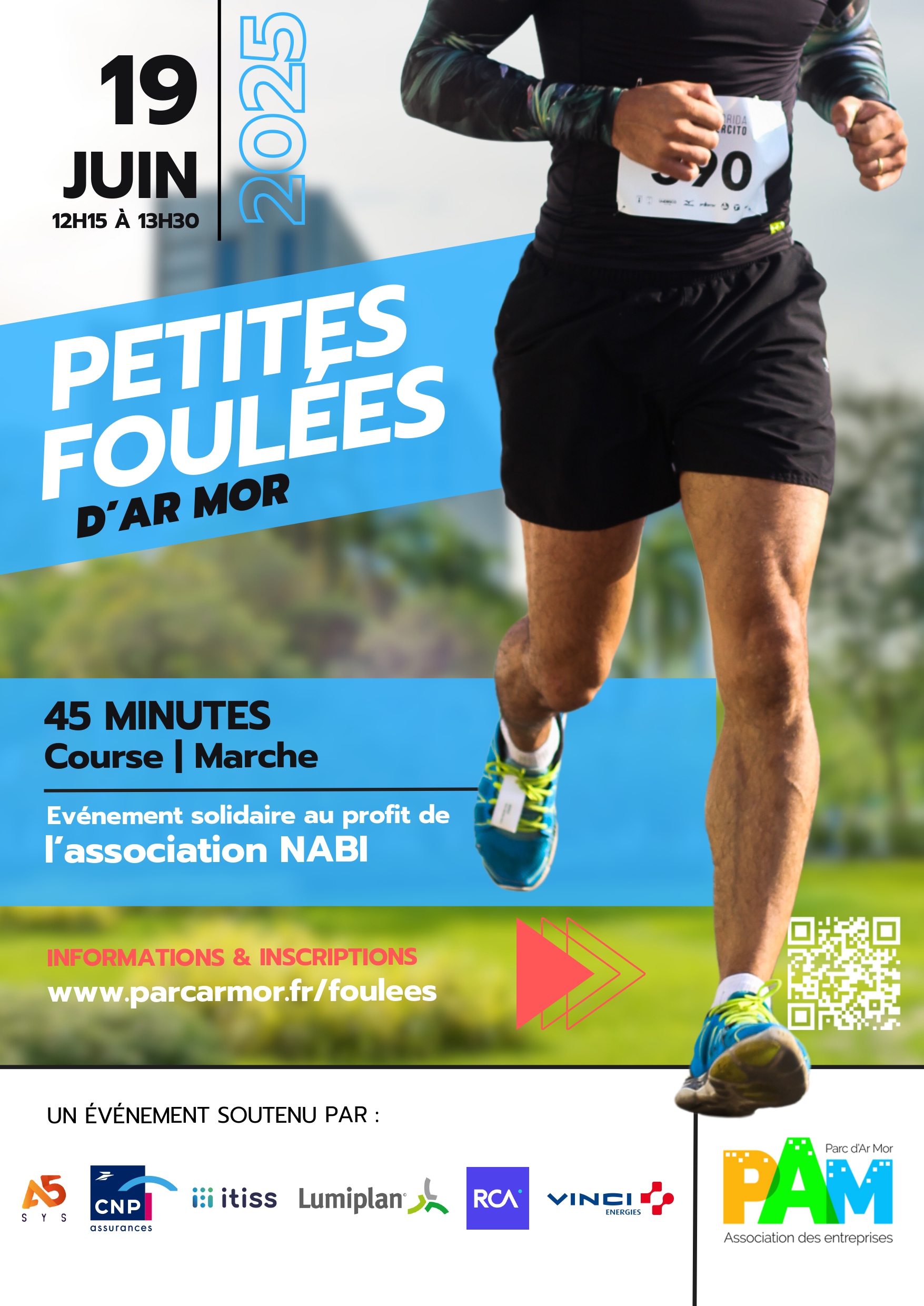 Affiche Foulées du PAM - itiss partenaire