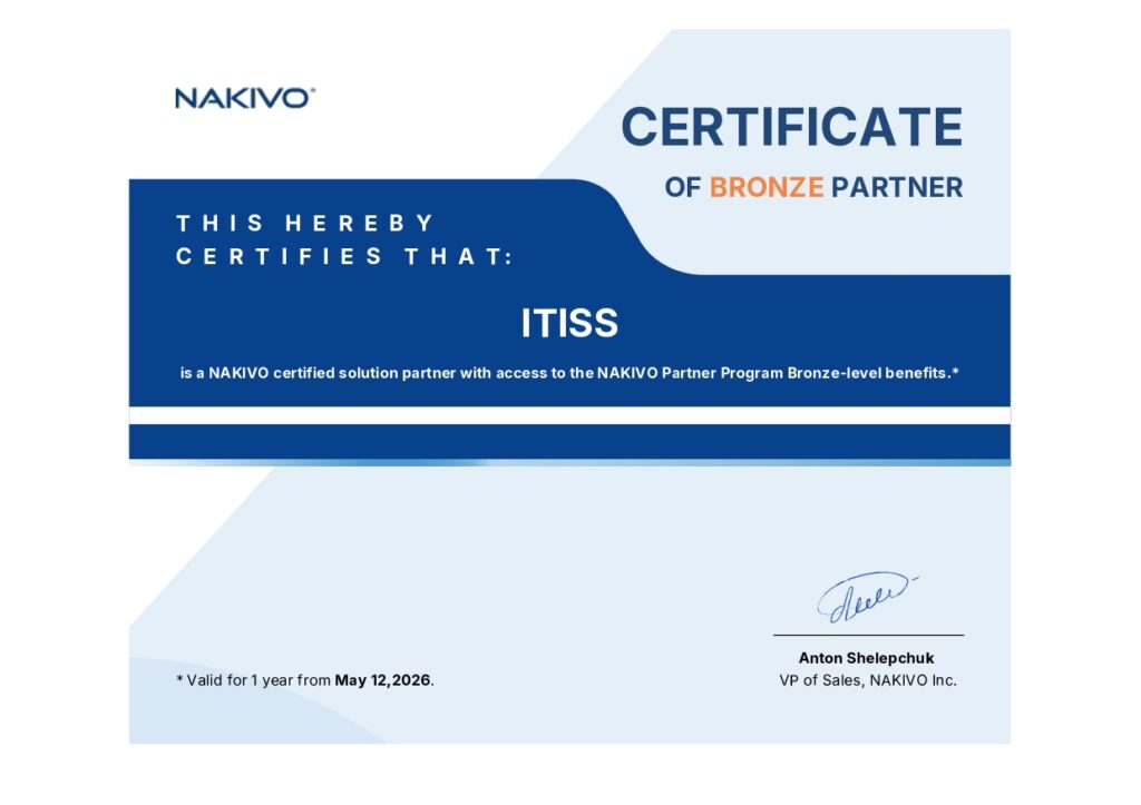 itiss certificat Bronze NAKIVO